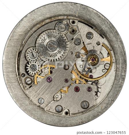 clockwork vintage mechanical watch, high resolution and detail clockwork vintage mechanical watch, high resolution and detail 123047655