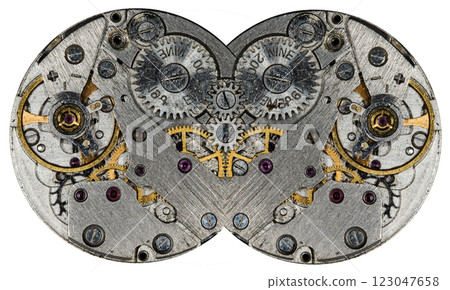 clockwork vintage mechanical watch, high resolution and detail clockwork vintage mechanical watch, high resolution and detail 123047658