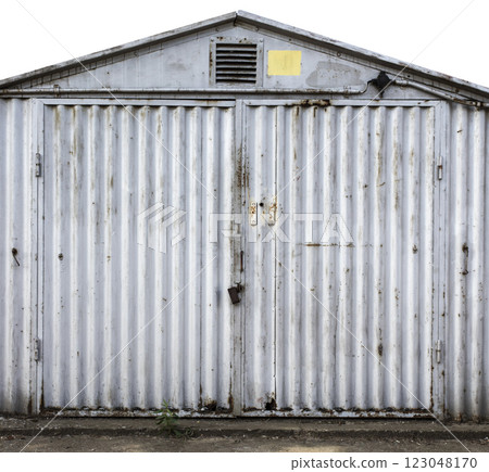 old metal warehouse door, hangar old metal warehouse door, hangar 123048170