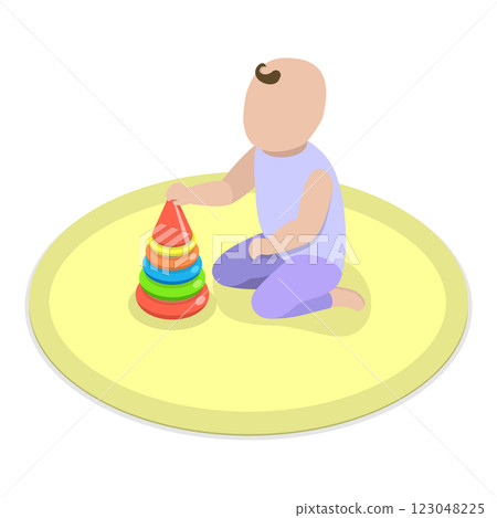 3D Isometric Flat Vector Set of BabyBorn Care Routine, Motherhood and Childhood. Item 3 3D Isometric Flat Vector Set of BabyBorn Care Routine, Motherhood and Childhood. Item 3 123048225