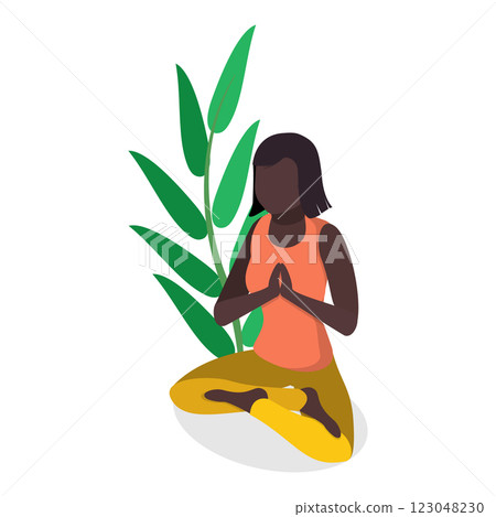 3D Isometric Flat Vector Illustration of Human Mental Health, Healthy Lifestyle. Item 3 3D Isometric Flat Vector Illustration of Human Mental Health, Healthy Lifestyle. Item 3 123048230