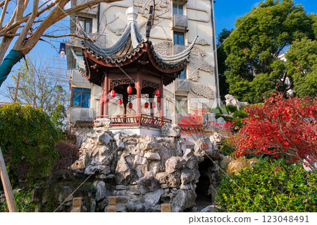 水鄉，七寶古鎮，清鐘閣，上海，中國 123048491