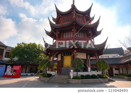 中國 上海 水鄉，七寶古鎮，七來鐘 123048493