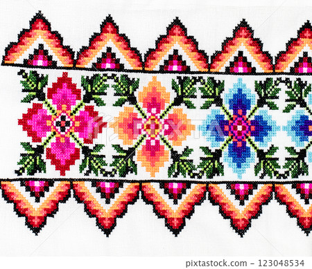 Ukrainian embroidery, folk arts and crafts 123048534