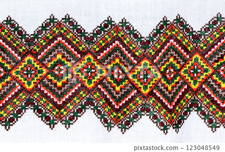 Ukrainian embroidery, folk arts and crafts 123048549