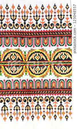 Ukrainian embroidery, folk arts and crafts 123048557