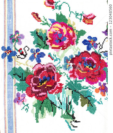 Ukrainian embroidery, folk arts and crafts 123048560