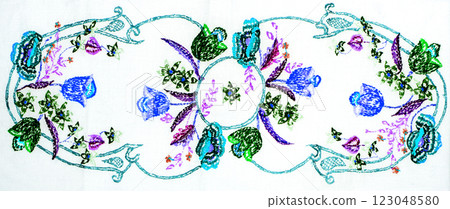 Ukrainian embroidery, folk arts and crafts 123048580