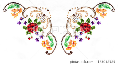 Ukrainian embroidery, folk arts and crafts 123048585
