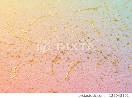 金箔和紙 - 彩色和紙紋理（AI 生成的圖像） 123048591