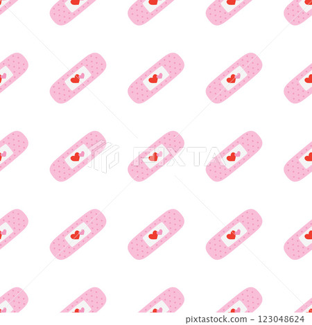 band aid with hearts seamless pattern 123048624