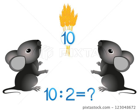 Educational games for children, divide by two the number. Educational games for children, divide by two the number. 123048672