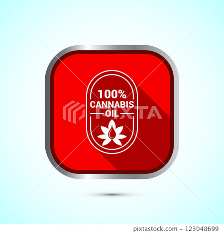 Cannabis oil icon design illustration. CBD cannabidiol sign symbol, Marijuana oil icon, Button design Cannabis oil icon design illustration. CBD cannabidiol sign symbol, Marijuana oil icon, Button design 123048699