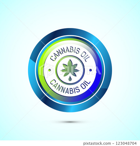 Cannabis oil icon design illustration. CBD cannabidiol sign symbol, Marijuana oil icon, Button design 123048704