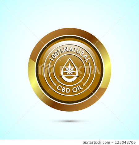 Cannabis oil icon design illustration. CBD cannabidiol sign symbol, Marijuana oil icon, Button design 123048706