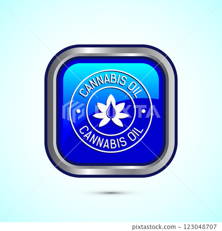 Cannabis oil icon design illustration. CBD cannabidiol sign symbol, Marijuana oil icon, Button design 123048707
