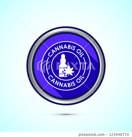 Cannabis oil icon design illustration. CBD cannabidiol sign symbol, Marijuana oil icon, Button design 123048714