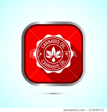 Cannabis oil icon design illustration. CBD cannabidiol sign symbol, Marijuana oil icon, Button design Cannabis oil icon design illustration. CBD cannabidiol sign symbol, Marijuana oil icon, Button design 123048717