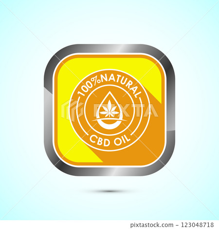 Cannabis oil icon design illustration. CBD cannabidiol sign symbol, Marijuana oil icon, Button design 123048718