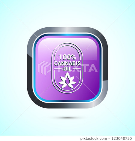Cannabis oil icon design illustration. CBD cannabidiol sign symbol, Marijuana oil icon, Button design Cannabis oil icon design illustration. CBD cannabidiol sign symbol, Marijuana oil icon, Button design 123048730
