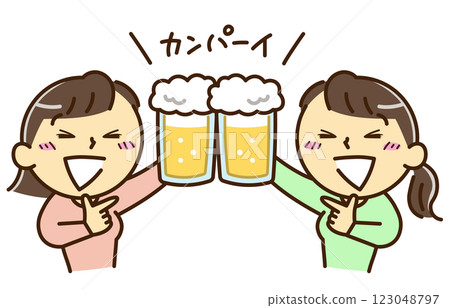 婦女敬酒的插圖 123048797