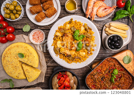 Spanish food table 123048801