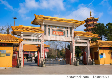 South Gate and Ten Thousand Buddhas Pagoda of Qibao Temple, Qibao Ancient Town, Shanghai, China South Gate and Ten Thousand Buddhas Pagoda of Qibao Temple, Qibao Ancient Town, Shanghai, China 123049074
