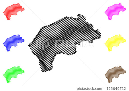 Surrey Heath Non-metropolitan district, borough (United Kingdom of Great Britain and Northern Ireland, ceremonial county Surrey, England) map vector illustration, scribble sketch Surrey Heath Non-metropolitan district, borough (United Kingdom of Great Britain and Northern Ireland, ceremonial county Surrey, England) map vector illustration, scribble sketch 123049712