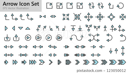 Black and blue icon set with arrows vector illustration design. 123050012