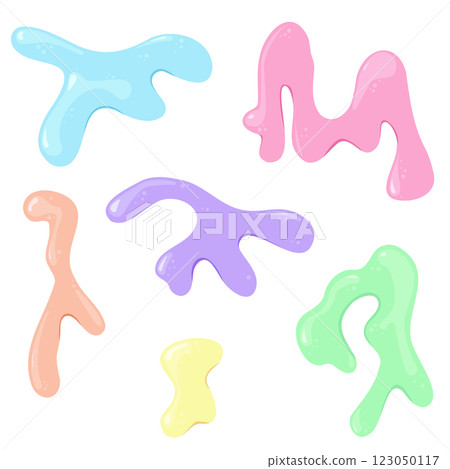 Colorful slime dripping on a white background Colorful slime dripping on a white background 123050117