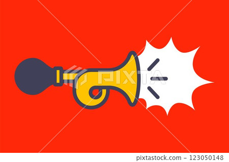 car horn makes a sharp sound. 123050148