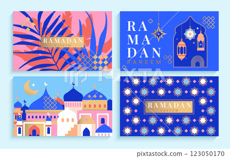 Set Ramadan kareem cards, flyers for holiday. 123050170