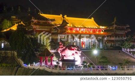 Night view of Wen Wu Temple, Sun Moon Lake, Taiwan 123050791