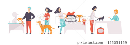 People with Cat and Dog of Different Breed Vector Set People with Cat and Dog of Different Breed Vector Set 123051139