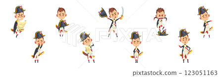 French Emperor Napoleon Bonaparte as Funny Historical Character Vector Set French Emperor Napoleon Bonaparte as Funny Historical Character Vector Set 123051163