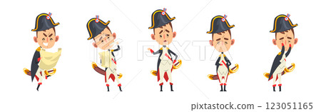 French Emperor Napoleon Bonaparte as Funny Historical Character Vector Set French Emperor Napoleon Bonaparte as Funny Historical Character Vector Set 123051165