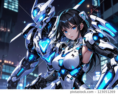 Robot and beautiful girl pilot 123051269