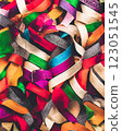Bunch of colored ribbons 123051545