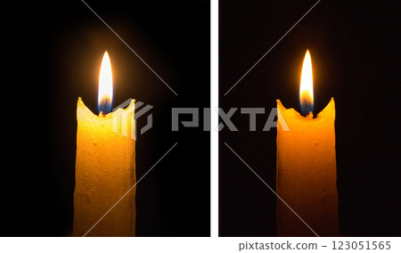bright flame of a candle in the dark 123051565