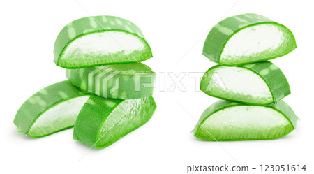 Aloe vera sliced isolated on white background Aloe vera sliced isolated on white background 123051614