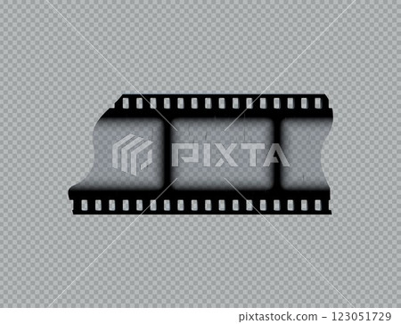 Vector of old piece of retro photo film slide, with scratched grainy texture. 123051729