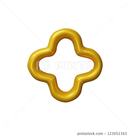 3D frame in Arabic style, vector golden shiny window silhouette, yellow border Islamic design, oriental architecture 123052163