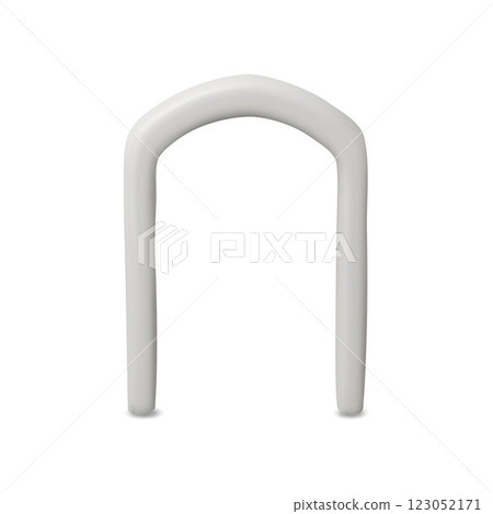 3D arch frame vector illustration, white glossy window or door, realistic classic gate silhouette, oriental architecture 123052171