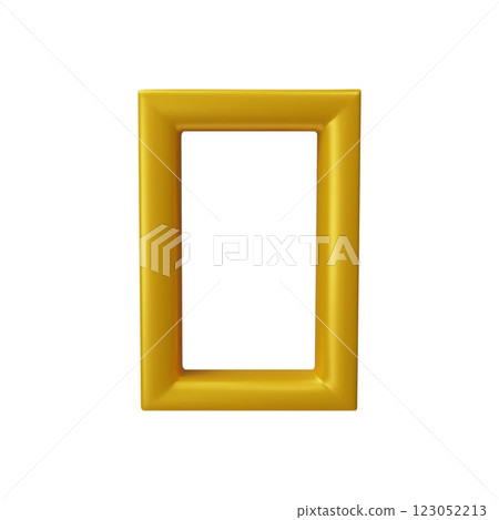 3D rectangle vector frame, golden glossy window silhouette, yellow border design for picture photo, vintage empty shape 3D rectangle vector frame, golden glossy window silhouette, yellow border design for picture photo, vintage empty shape 123052213