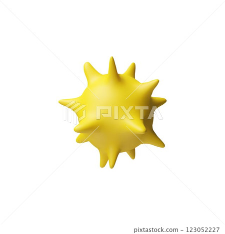 3D design of virus cell, yellow germ, microorganism. 3D design of virus cell, yellow germ, microorganism. 123052227