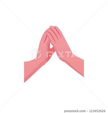 Clapping hands gesture flat vector icon, cartoon hands applauds, ovation, sign of encouragement, support, appreciation 123052626