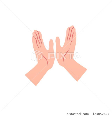 Vector illustration of clapping hands on isolated background. 123052627