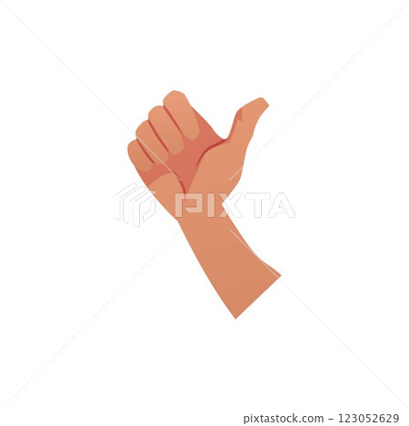 Hand with thumb up. Vector graphic of the gesture representing success, support, and approval. Hand with thumb up. Vector graphic of the gesture representing success, support, and approval. 123052629