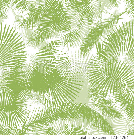 Seamless background palm leaves. Palm leaf pattern. Vector illustration. Decor element. Hand drawing. Not AI, Vector illustration 123052641