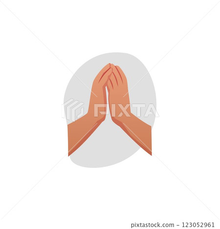 Clapping hands gesture flat vector, cartoon hands applauds, bravo ovation, encouragement, support, appreciation arm sign 123052961